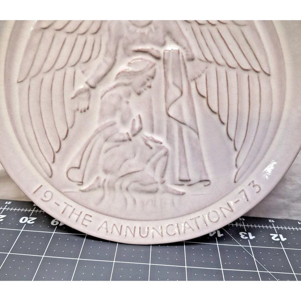 Frankoma Pottery The Annunciation 1973 Christmas Plate Signed John Frank